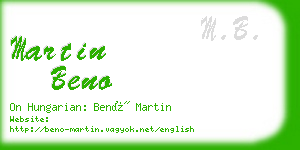 martin beno business card